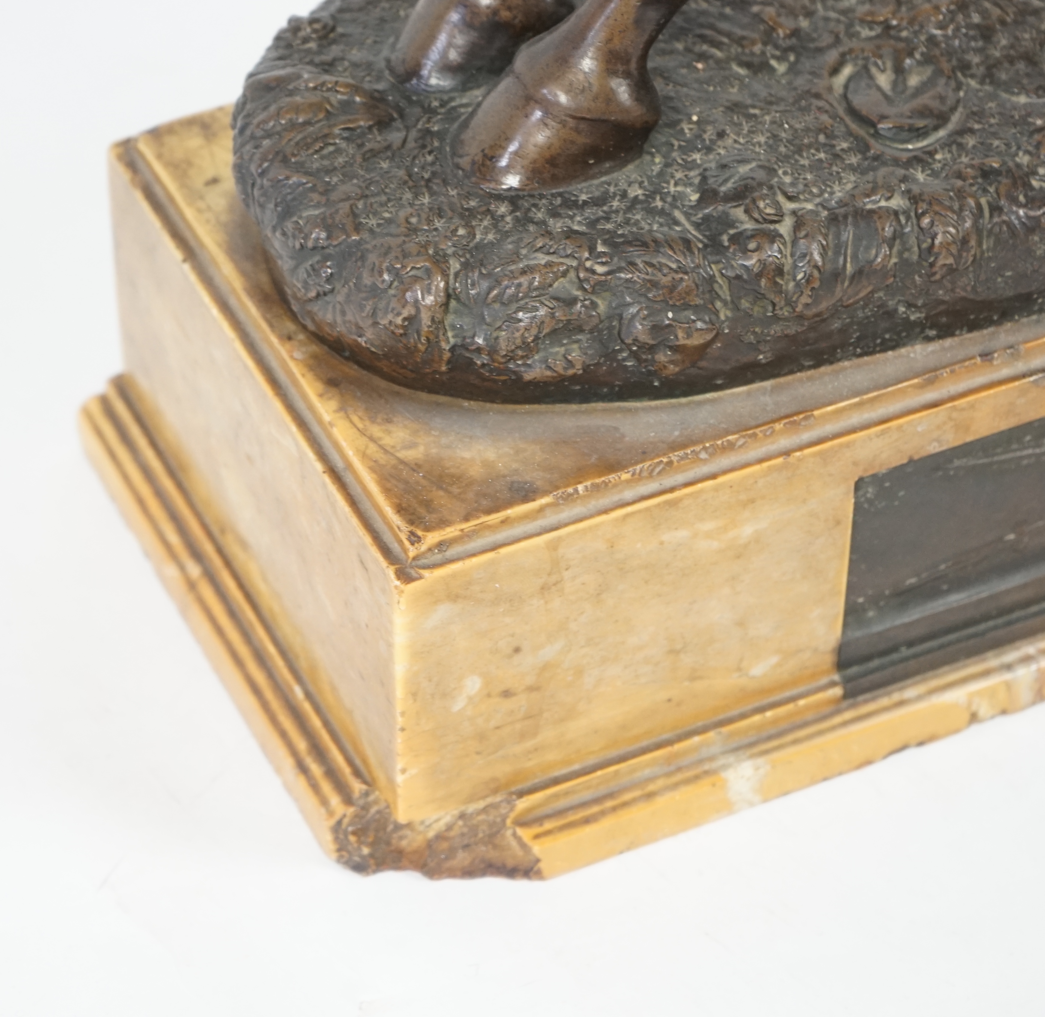 Walter Winans (St. Petersburg, 1852-Parsloe Park, Essex, 1920), a cast bronze of the artist, as a cowboy, riding the Arab stallion Skowronek, 50cm wide, 66cm high, overall 79.5cm high